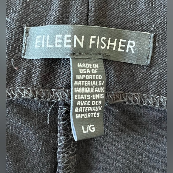 Eileen Fisher Black Straight Leg Stretchy Pants W/ Ankle Zipper SIZE LARGE - Picture 6 of 8